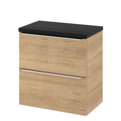 Meuble sous vasque suspendu l.60 x H.60 x P.45 cm, effet chêne, GoodHome Imandra