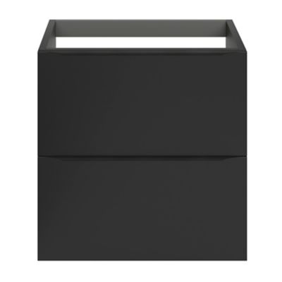 Meuble sous vasque suspendu l.60 x H.60 x P.45 cm, noir mat, GoodHome Imandra