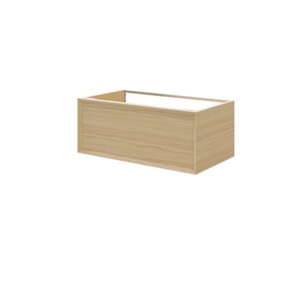 Meuble sous vasque suspendu l.80 cm placage chêne, 1 tiroir, GoodHome Avela