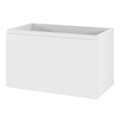 Meuble sous vasque suspendu l.80 x H.48 x P.45 cm, blanc mat, 2 tiroirs, Levanna