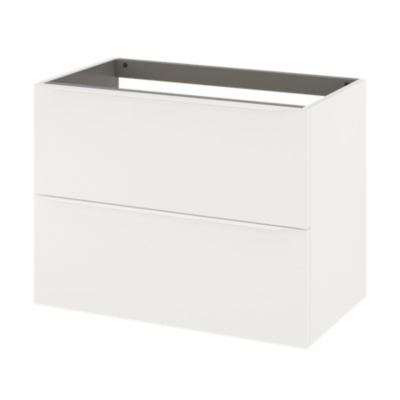Meuble sous vasque suspendu l.80 x H.60 x P.45 cm, blanc mat, GoodHome Imandra