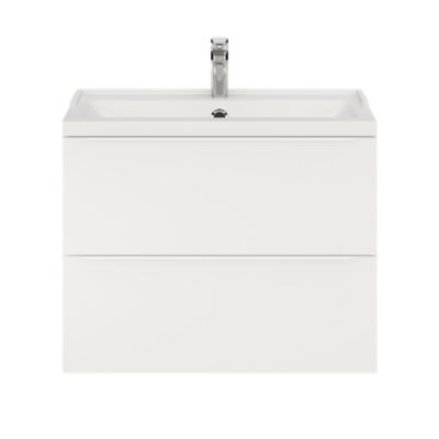 Meuble sous vasque suspendu l.80 x H.60 x P.45 cm, blanc mat, GoodHome Imandra