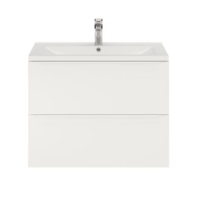 Meuble sous vasque suspendu l.80 x H.60 x P.45 cm, blanc mat, GoodHome Imandra