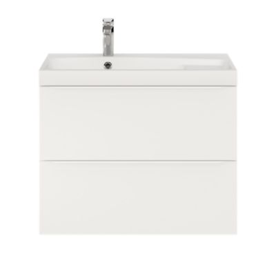 Meuble sous vasque suspendu l.80 x H.60 x P.45 cm, blanc mat, GoodHome Imandra
