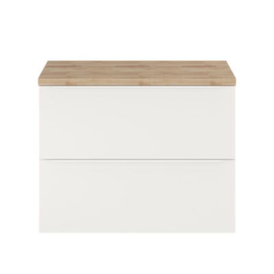Meuble sous vasque suspendu l.80 x H.60 x P.45 cm, blanc mat, GoodHome Imandra