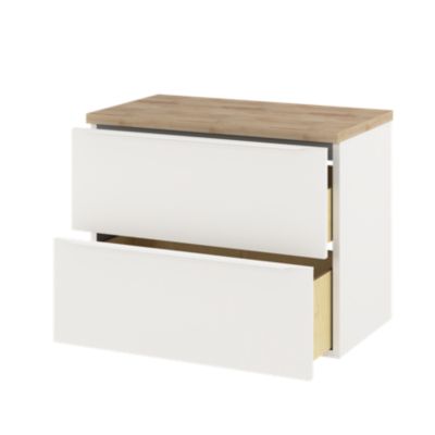 Meuble sous vasque suspendu l.80 x H.60 x P.45 cm, blanc mat, GoodHome Imandra