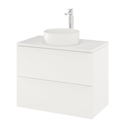 Meuble sous vasque suspendu l.80 x H.60 x P.45 cm, blanc mat, GoodHome Imandra