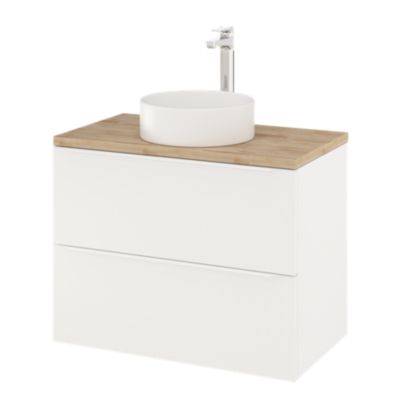 Meuble sous vasque suspendu l.80 x H.60 x P.45 cm, blanc mat, GoodHome Imandra