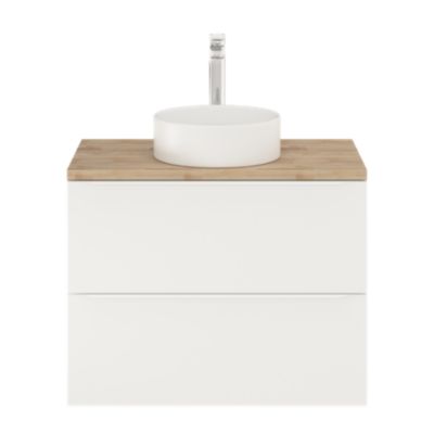 Meuble sous vasque suspendu l.80 x H.60 x P.45 cm, blanc mat, GoodHome Imandra