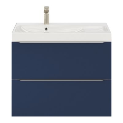 Meuble sous vasque suspendu l.80 x H.60 x P.45 cm, bleu nuit mat, GoodHome Imandra