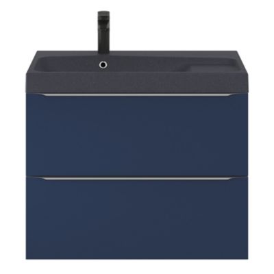 Meuble sous vasque suspendu l.80 x H.60 x P.45 cm, bleu nuit mat, GoodHome Imandra