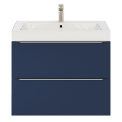 Meuble sous vasque suspendu l.80 x H.60 x P.45 cm, bleu nuit mat, GoodHome Imandra
