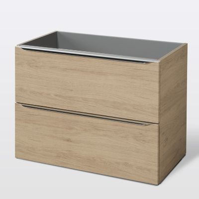 Meuble sous vasque suspendu l.80 x H.60 x P.45 cm, effet chêne, GoodHome Imandra