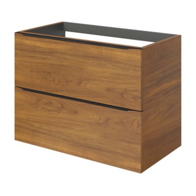 Meuble sous vasque suspendu l.80 x H.60 x P.45 cm, effet noyer, GoodHome Imandra