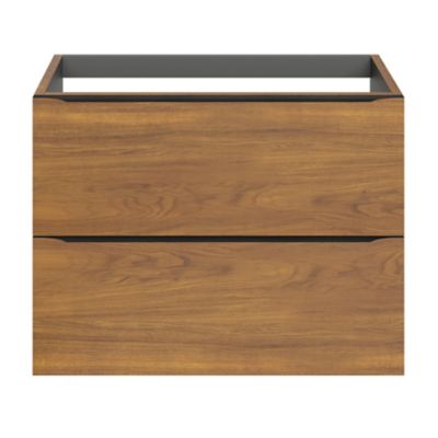 Meuble sous vasque suspendu l.80 x H.60 x P.45 cm, effet noyer, GoodHome Imandra