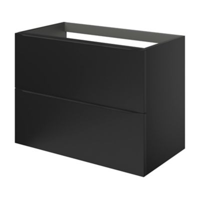 Meuble sous vasque suspendu l.80 x H.60 x P.45 cm, noir mat, GoodHome Imandra