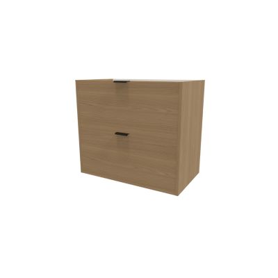 Meuble sous vasque suspendu L.80 x H.70 x P.45 cm effet chêne GoodHome Nava