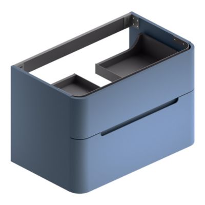Meuble sous vasque suspendu l.84 x H.55 x P.50,5 cm, bleu mat, Alba