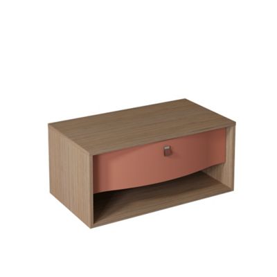 Meuble sous vasque suspendu l.90 x H.40 x P.50 cm, terracotta mat, 1 tiroir, Decotec Havana