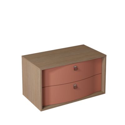 Meuble sous vasque suspendu l.90 x H.50 x P.50 cm, terracotta mat, 2 tiroirs, Decotec Havana