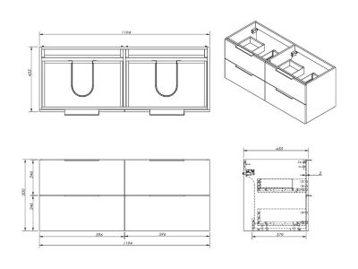 Meuble sous vasque suspendu - Naturel clair - 120 cm - NISAYA
