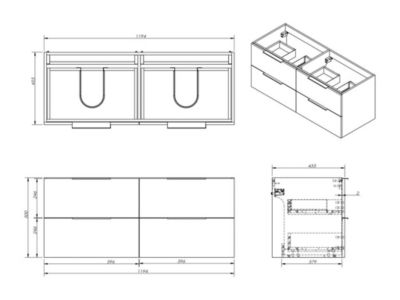 Meuble sous vasque suspendu - Naturel clair - 120 cm - NISAYA