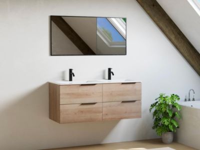 Meuble sous vasque suspendu - Naturel clair - 120 cm - NISAYA