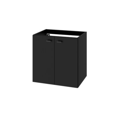 Meuble sous vasque suspendu noir mat 2 portes l.60 x H.60 x P.45 cm GoodHome Imandra