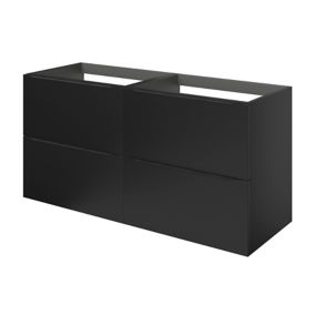 Meuble sous vasque suspendu noir mat l.120 x H.60 x P.45 cm, GoodHome Imandra