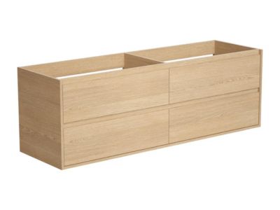 Meuble sous vasque suspendu - Placage chêne - 150 cm - MILIPAM