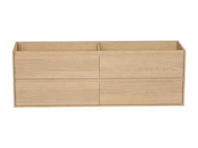 Meuble sous vasque suspendu - Placage chêne - 150 cm - MILIPAM