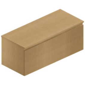 Meuble sous vasque suspendu placage chêne miel strié l.120 cm, Pura