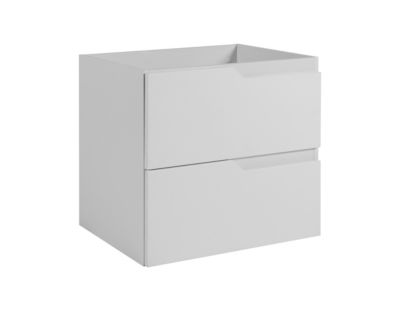Meuble sous-vasque suspendu pour salle de bain, blanc, 60 x 57 x 46 cm, sans plateau