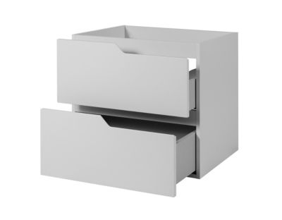 Meuble sous-vasque suspendu pour salle de bain, blanc, 60 x 57 x 46 cm, sans plateau