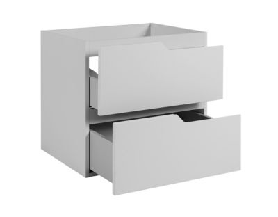 Meuble sous-vasque suspendu pour salle de bain, blanc, 60 x 57 x 46 cm, sans plateau
