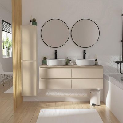Meuble sous vasque suspendu SORRENTO 4 tiroirs 120cm