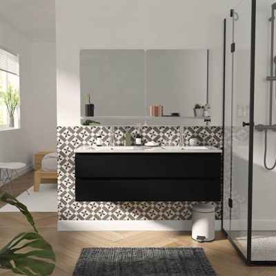 Meuble sous vasque suspendu SORRENTO 4 tiroirs 120cm
