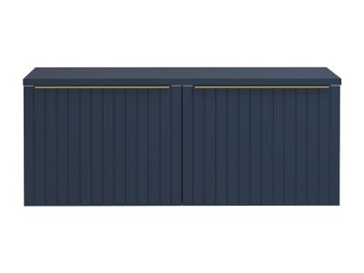 Meuble sous vasque suspendu strié bleu - 120 cm - JOSEPHA