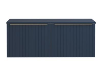 Meuble sous vasque suspendu strié bleu - 120 cm - JOSEPHA