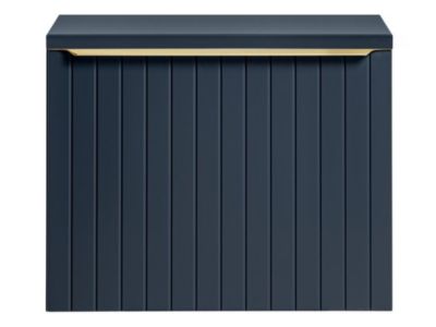 Meuble sous vasque suspendu strié bleu - 60 cm - JOSEPHA