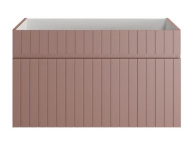 Meuble sous vasque suspendu strié rose - 80 cm - SATARA