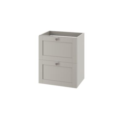 Meuble sous vasque suspendu taupe 2 tiroirs l.50 x H.60 x P.36 cm GoodHome Imandra