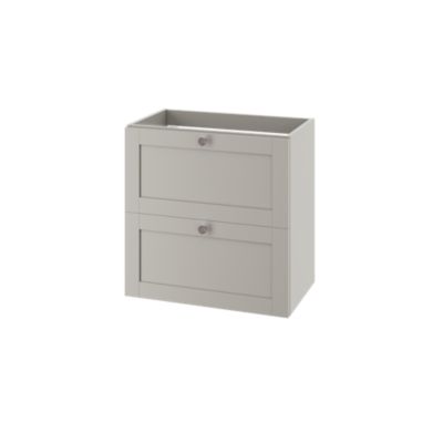 Meuble sous vasque suspendu taupe 2 tiroirs l.60 x H.60 x P.36 cm GoodHome Imandra