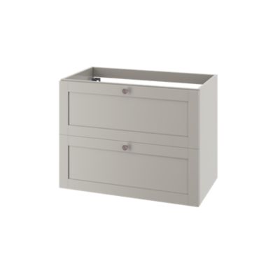 Meuble sous vasque suspendu taupe 2 tiroirs l.80 x H.60 x P.45 cm GoodHome Imandra