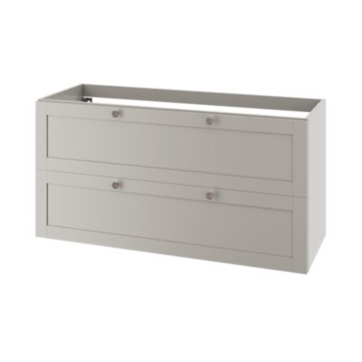 Meuble sous vasque suspendu taupe mat 2 tiroirs l.120 x H.60 x P.45 cm, GoodHome Imandra