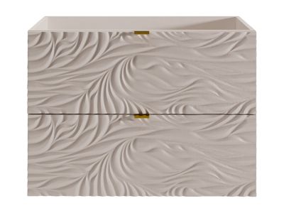 Meuble sous vasque suspendu texturé - Beige - 80 cm - RINAREL
