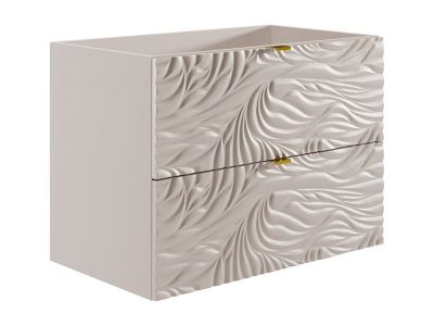 Meuble sous vasque suspendu texturé - Beige - 80 cm - RINAREL
