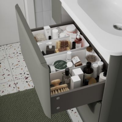 Meuble sous vasque suspendu vert l.60 x H.60 x P.45,6 cm GoodHome Nevado