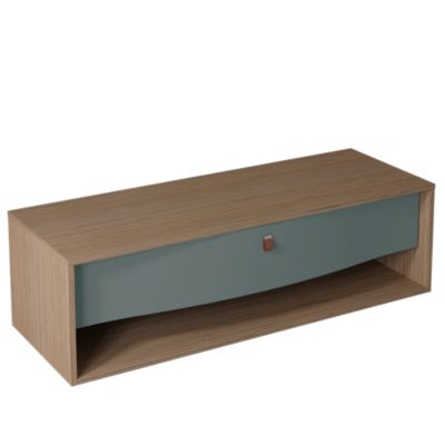 Meuble sous vasque suspendu vert toundra mat l.140 x H.40 x P.50 cm, 1 tiroir, Decotec Havana