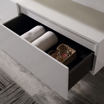Meuble sous vasque TLB150, 150x43x28cm, Blanc brillant, TWG16